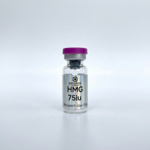 HMG 75IU research compound vial for laboratory studies