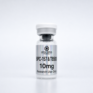 BPC-157 TB500 Blend 10mg lyophilised research peptide vial — ≥99% purity, Arma Peptides UK