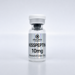 Kisspeptin 10mg lyophilised research peptide vial — ≥99% purity, Arma Peptides UK